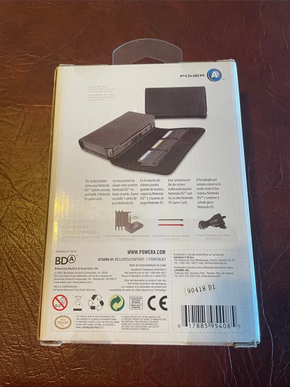 Nintendo Black DS System Wallet with Game Card Slots